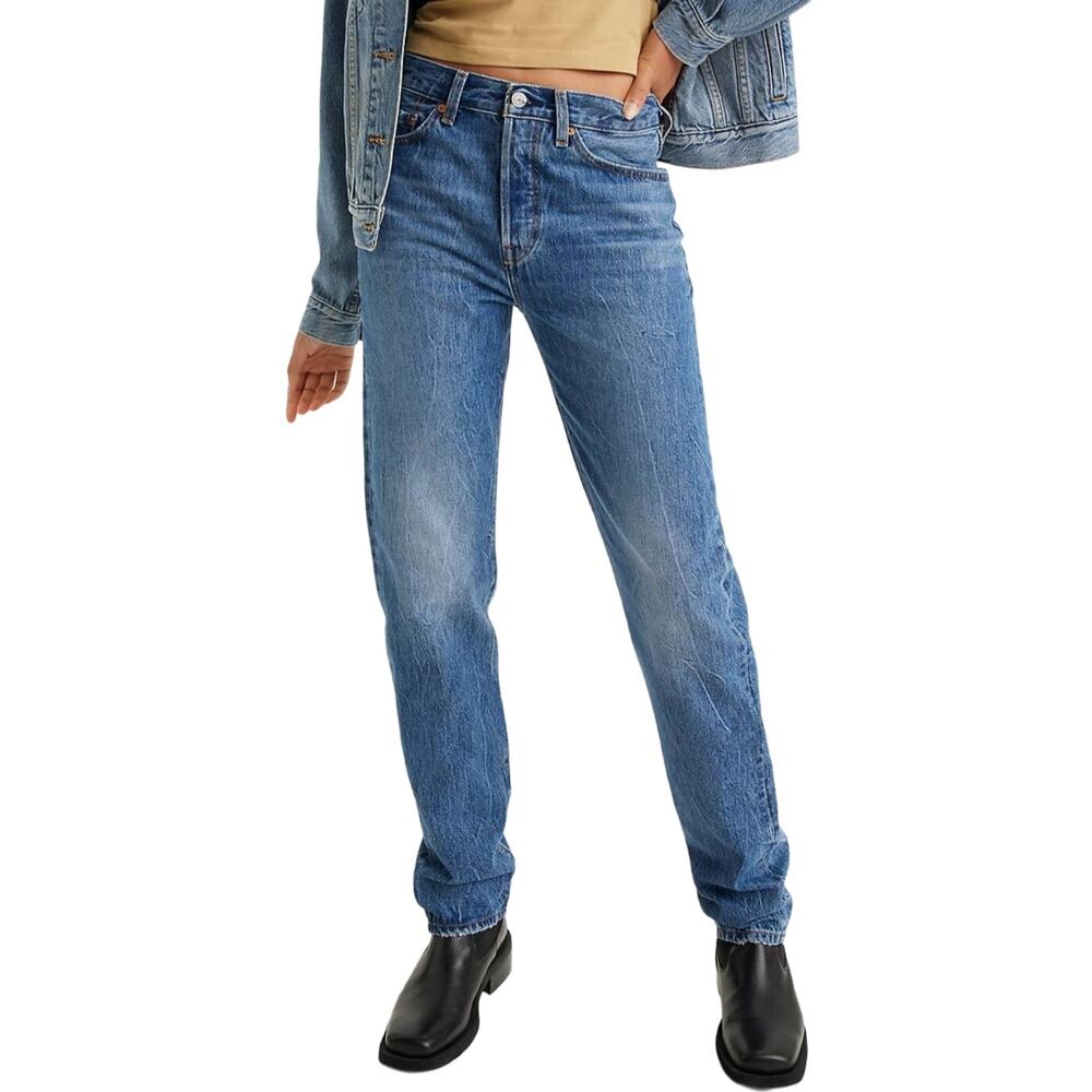Levi's Premium '81 Button Fly High Rise Tapered Jeans Blue‎ Jeans Medium Wash 29